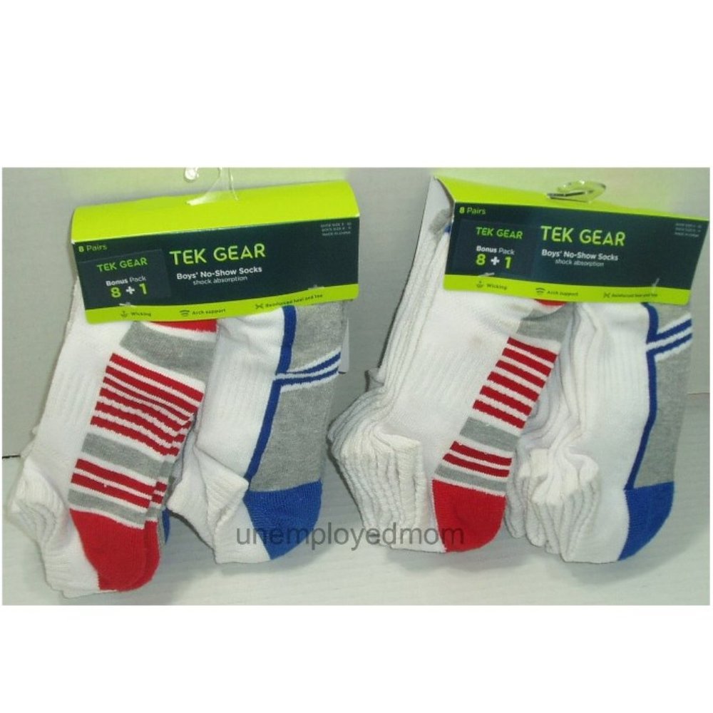 Boys No Show Socks Sports Performance Arch Support Reinforced Lot 18 pair